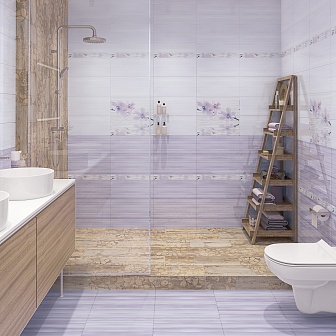 Плитка Cersanit Miracle панно, сиреневое 40x44 см, MC2F322DT