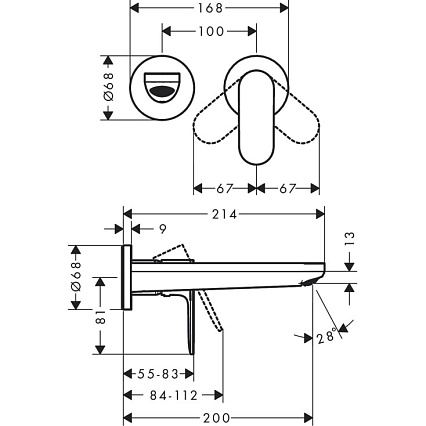 Смеситель для раковины Hansgrohe Rebris S 72528000 хром