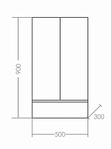 Шкаф навесной Санта Марс 700244 50x90 белый