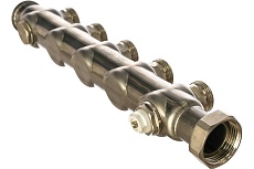 Коллекторная группа ELSEN 1&quot;, 5 контуров, размер отвода-3/4&quot;, нержавеющая сталь EMi01.05