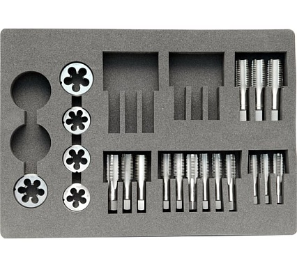 Набор метчиков и плашек Bucovice Tools M24 M3-M24, 115CrV3, 60пр 310240