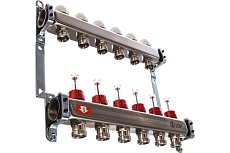 Коллектор из нержавеющей стали с расходомерами 6 вых. STOUT SMS 0917 000006