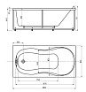 Акриловая ванна Aquatek Мартиника 180х90см MAR180-0000068 слив слева, с фронтальным экраном