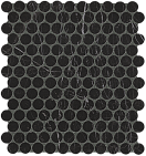 Мозаика Fap Ceramiche Roma Diamond Nero Reale Round Gres Mosaico 29,5x32,5 см, fNJD