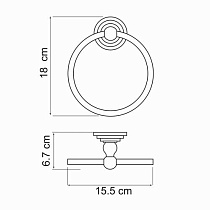 Вешалка для полотенец WasserKRAFT Ammer K-7060 кольцо, матовый хром