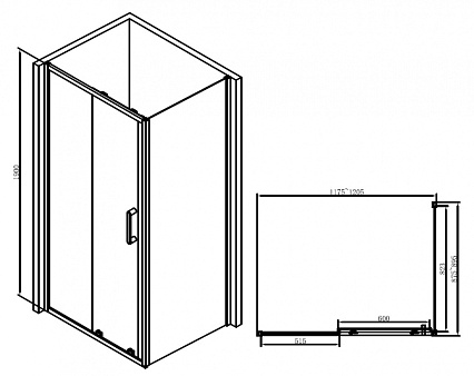 Душевой уголок Abber Schwarzer Diamant 120x90 прямоугольный, черный