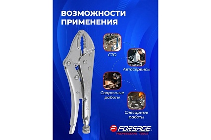 Гейферный зажим Forsage с двойным овальным захватом 10"-250мм, в блистере F-614250J(421)