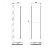 Шкаф пенал Art&Max Verona Push 40 см гаскон пайн светлый AM-Verona-Push-1500-2A-SC-GP-TS