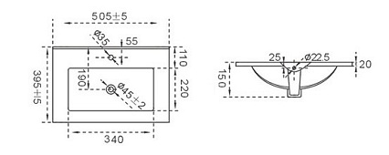 Раковина CeramaLux NYJ 803-50 51 см