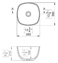 Раковина Marmite WB 0530 C 350 C 35 см белый глянцевый (03 White)