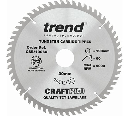 Пильный диск 190 мм три диска в комплекте (24,40,60 зубьев) Trend CSB/190/3PK
