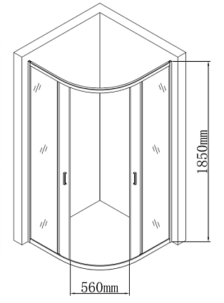 Поддон для душа Aquanet HX515 90x90 четверть круга