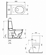 Унитаз-компакт Bocchi Taormina 1017-001-0129 / 1018-001-0120 с микролифтом, белый