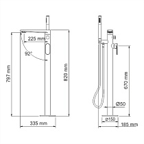 Напольный смеситель WasserKRAFT Dinkel 5821