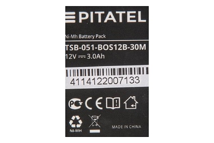 Аккумуляторная батарея ZeepDeep tsb-051-bos12b-30m (p/n: b-8220, bpt1004, bh1204), n-mh 12v 3ah 860699