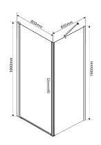 Душевой уголок Vincea Orta VSR-1O 80x80 хром, шиншилла, L