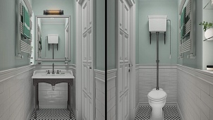 Дизайн-проект туалета "Зелёная симфония"