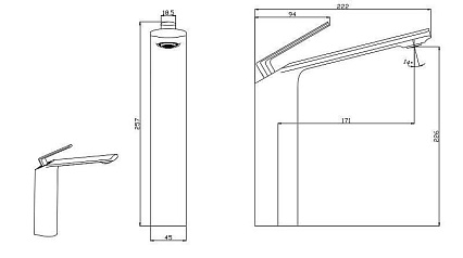 Смеситель для раковины Black&White Gravity GF-7204