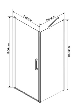 Душевой уголок Vincea Orta VSR-1O 80x80 хром, шиншилла, L