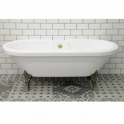 Акриловая ванна Радомир Леонесса 175x80 на ножках "лилия" бронза