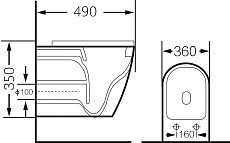 Подвесной унитаз Grossman Color GR-4455SWS 49x36x35 белый/серебро