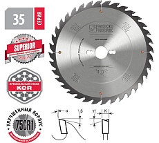 Диск пильный универсальный Superior 300x3.2x30 мм, 60T, А=12° ATB WOODWORK 35.300.60