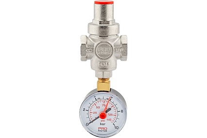 Редуктор давления PROFACTOR поршневой, c манометром 1/2" PF PRV 251.15G