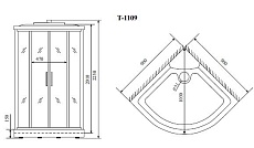 Душевая кабина Timo Standart T-6609 Black 90x90, четверть круга, черный