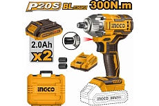 Аккумуляторный ударный гайковерт Ingco BL 20В 300Hm 1/2 SUPER CIWLI2038