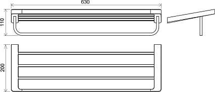 Полка Ravak 10° TD 330.00 с полотенцедержателем 66 см