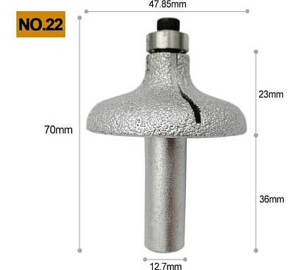 Фреза кромочная F-23 мм, хв-к 12.7 мм, (№22) LEO TECH-NICK 131.000.694