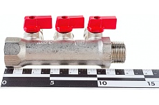 Коллектор с кранами (3/4&quot;; 3 х 1/2&quot;) Valtec VTc.580.N.0503 78753