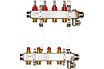 Комплект коллекторов Danfoss SSM-4F с расходомерами и кронштейнами 4 контура 088U0954