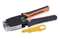 Обжимной инструмент Cabeus для RJ-45 (8р8с), RJ-11/12 (6р6с, 6р4с, 6р2с), профессиональный HT-500