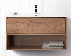 Мебель для ванной BelBagno Kraft 100 см 1 ящик, полка Rovere Tabacco