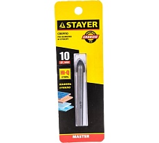 Сверло по керамике и стеклу с двумя режущими лезвиями MASTER 10 мм Stayer 2986-10