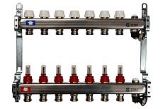 Коллектор из нержавеющей стали с расходомерами, с клапаном вып. воздуха и сливом 7 вых. STOUT SMS-0927-000007