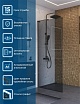 Душевая перегородка Belbagno UNO-L-1-TB-90-GR-GM 90x200 графит, оружейная сталь
