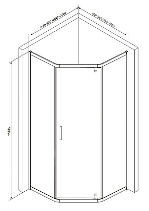 Душевой уголок Am.Pm Gem W90G-405-090MT 90x90 прозрачный, хром матовый