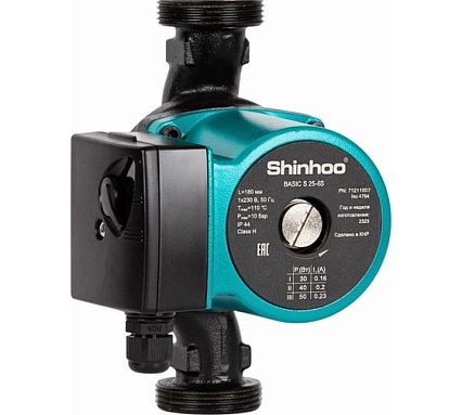 Насос циркуляционный SHINHOO MASTER S 25-6 230V 130мм /180/ 71111001