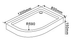 Поддон для душа Rush Fiji FL-A812-R 120x80 асимметричный, R