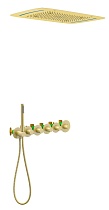 Душевой набор Timo Saona SX-2319/17SM с термостатом, матовое золото