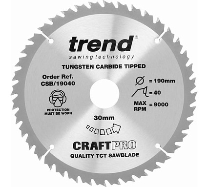 Пильный диск 190 мм три диска в комплекте (24,40,60 зубьев) Trend CSB/190/3PK