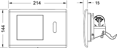 Кнопка смыва TECE Planus 9240361 с ИК-датчиком (питание от батарейки 6В), металл, белый