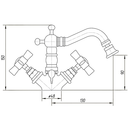 Смеситель для биде Migliore Princeton ML.PRN-844.CR хром