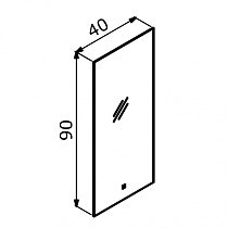 Зеркало Orka Ferla ORK1001B+ 40x90 см с подсветкой, антипар 3005795