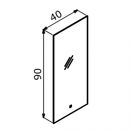 Зеркало Orka Ferla ORK1001B+ 40x90 см с подсветкой, антипар 3005795