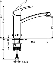 Смеситель для кухни Hansgrohe Focus 31806800, сталь