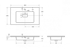 Раковина Cezares 80 см CZR-800/480-LV-MR-PRS белый
