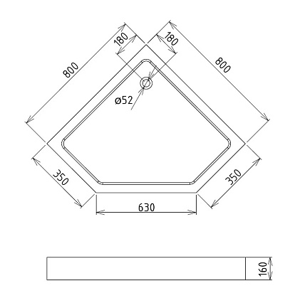 Поддон для душа Gemy ST09T 80x80